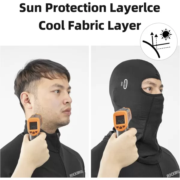 imageROCKBROS Summer Balaclava Face Mask Cooling Neck Gaiter Breathable Face Covering Motorcycle Cycling for Men WomenBlack 3 Packs
