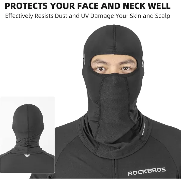 imageROCKBROS Summer Balaclava Face Mask Cooling Neck Gaiter Breathable Face Covering Motorcycle Cycling for Men WomenBlack 3 Packs