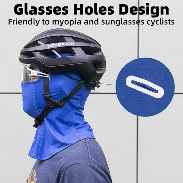 imageROCKBROS Summer Balaclava Face Mask Cooling Neck Gaiter Breathable Face Covering Motorcycle Cycling for Men WomenBlue 2 Packs