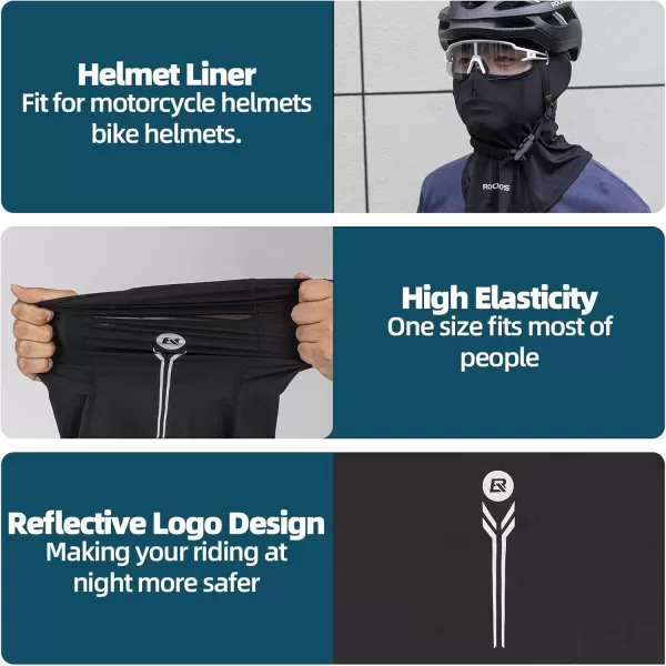 imageROCKBROS Summer Balaclava Face Mask Cooling Neck Gaiter Breathable Face Covering Motorcycle Cycling for Men WomenBlue