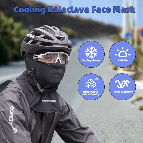 imageROCKBROS Summer Balaclava Face Mask Cooling Neck Gaiter Breathable Face Covering Motorcycle Cycling for Men WomenBlue