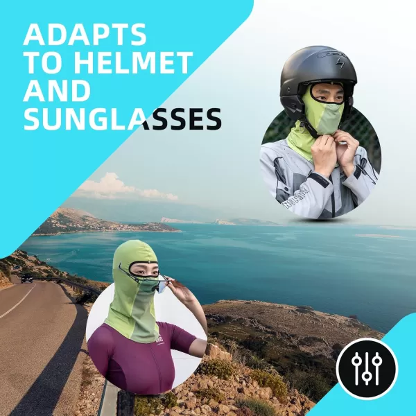 imageROCKBROS Summer Balaclava Face Mask Cooling Neck Gaiter Breathable Face Covering Motorcycle Cycling for Men WomenGreen 2 Packs