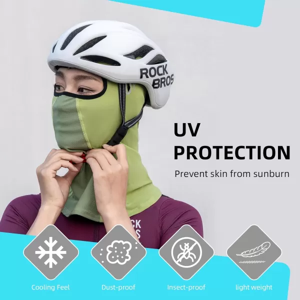 imageROCKBROS Summer Balaclava Face Mask Cooling Neck Gaiter Breathable Face Covering Motorcycle Cycling for Men WomenGreen