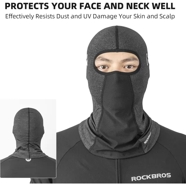 imageROCKBROS Summer Balaclava Face Mask Cooling Neck Gaiter Breathable Face Covering Motorcycle Cycling for Men WomenGrey 2 Packs