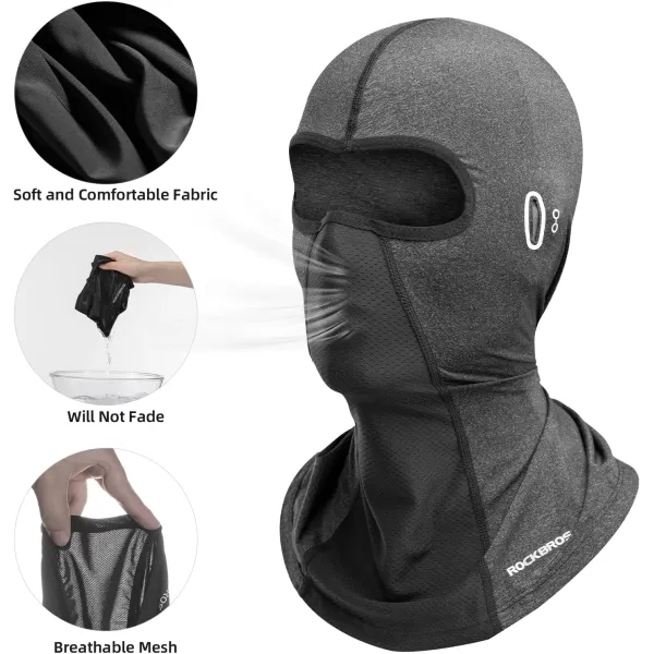 imageROCKBROS Summer Balaclava Face Mask Cooling Neck Gaiter Breathable Face Covering Motorcycle Cycling for Men WomenGrey 2 Packs