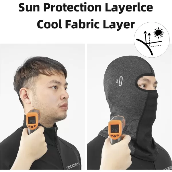 imageROCKBROS Summer Balaclava Face Mask Cooling Neck Gaiter Breathable Face Covering Motorcycle Cycling for Men WomenGrey