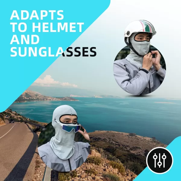 imageROCKBROS Summer Balaclava Face Mask Cooling Neck Gaiter Breathable Face Covering Motorcycle Cycling for Men WomenLight Grey 2 Packs