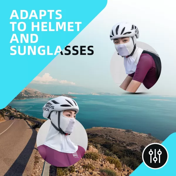 imageROCKBROS Summer Balaclava Face Mask Cooling Neck Gaiter Breathable Face Covering Motorcycle Cycling for Men WomenWhite