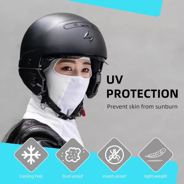 imageROCKBROS Summer Balaclava Face Mask Cooling Neck Gaiter Breathable Face Covering Motorcycle Cycling for Men WomenWhite
