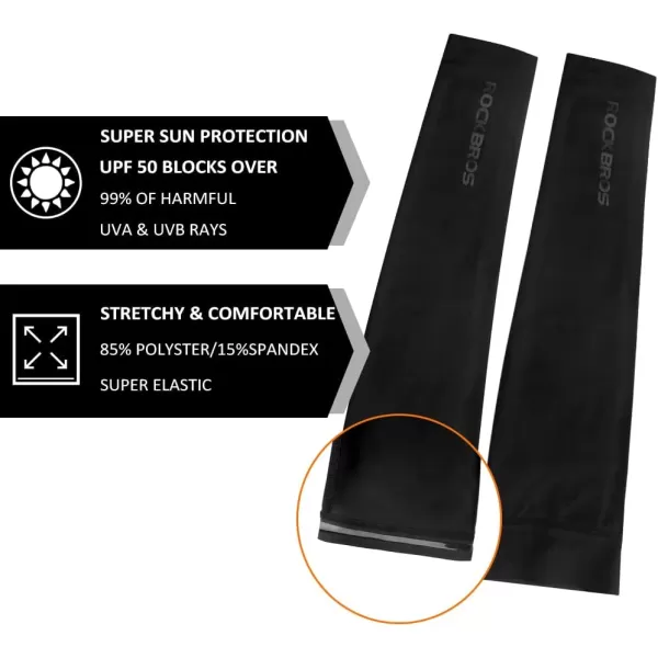 imageROCKBROS Sun Protection Arm Sleeves Cooling Running Golf Fishing Cycling Arm SleevesBlack4