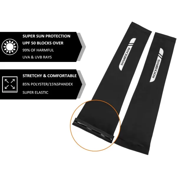 imageROCKBROS Sun Protection Arm Sleeves Cooling Running Golf Fishing Cycling Arm SleevesWhite3