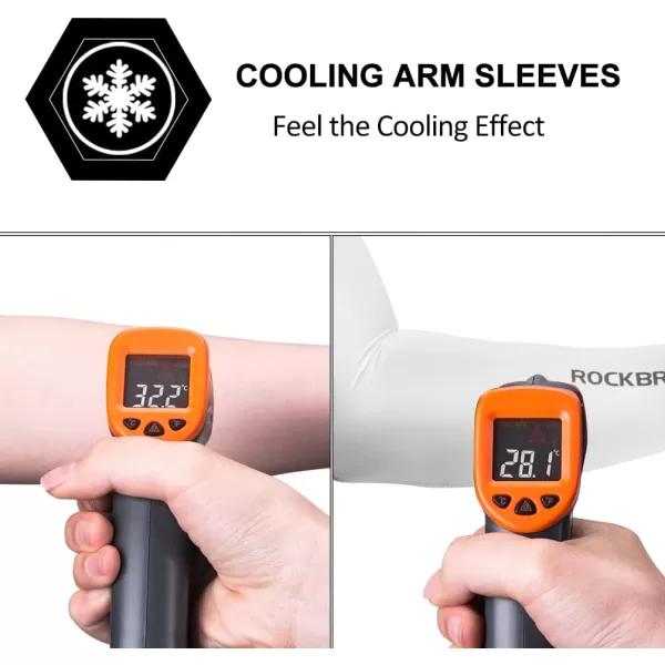 imageROCKBROS Sun Protection Arm Sleeves Cooling Running Golf Fishing Cycling Arm SleevesWhite4