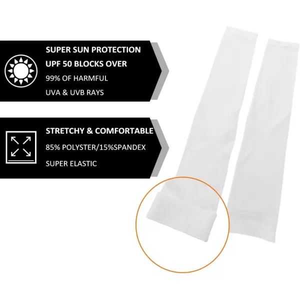 imageROCKBROS Sun Protection Arm Sleeves Cooling Running Golf Fishing Cycling Arm SleevesWhite5