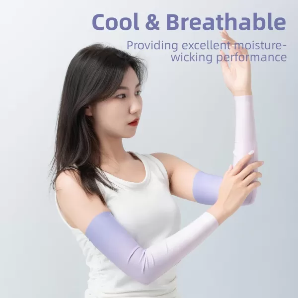 imageROCKBROS UV Sun Protection Arm Sleeves Compression Arm Sleeve UV Arm Sleeves Men Women Youth Kids Basketball Shooting SleevesGradient Purple