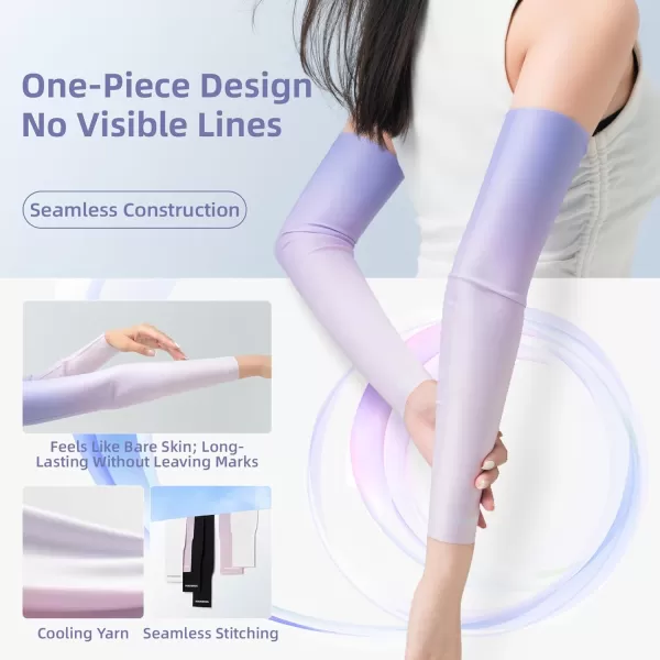 imageROCKBROS UV Sun Protection Arm Sleeves Compression Arm Sleeve UV Arm Sleeves Men Women Youth Kids Basketball Shooting SleevesGradient Purple