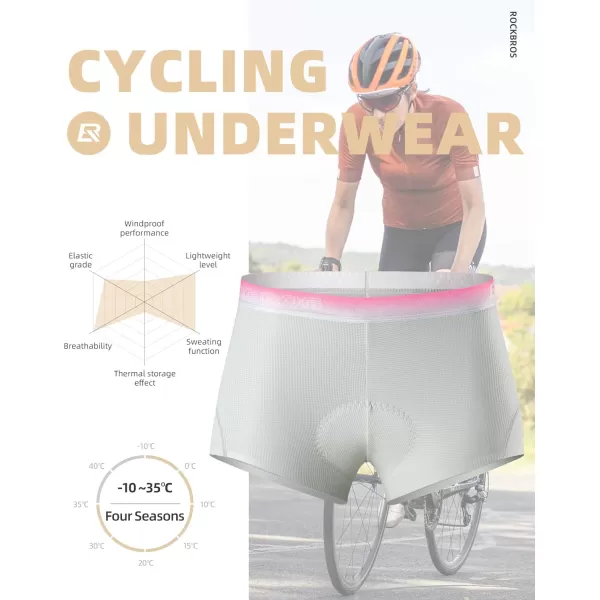 imageROCKBROS Womens Cycling Underwear 4D Padded Bike Shorts Bicycle Mountain Undershorts for Women Riding Briefs