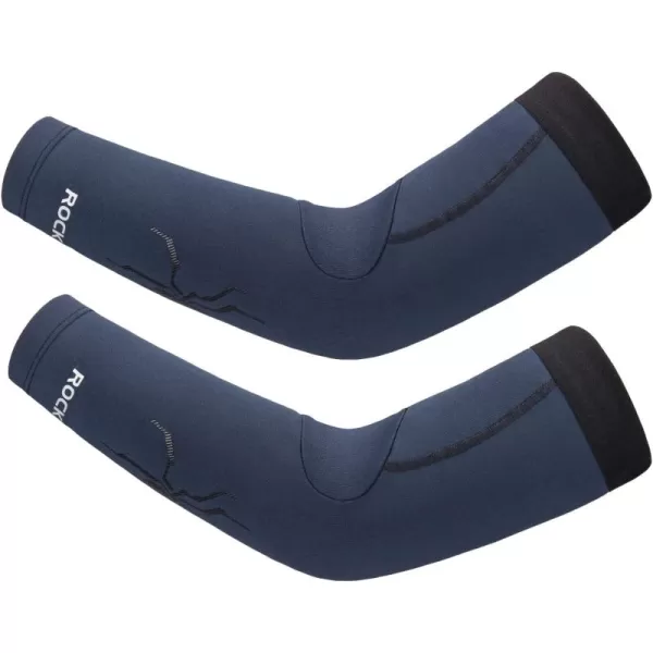 imageROCKBROS Arm Sleeves  Cycling Arm Warmer with Ultimate Warmth MoistureWicking Flexibility and Suitable for Men and WomenBlue and Black