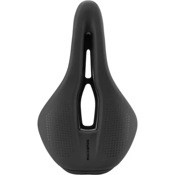 imageROCKBROS Bike Seat Road Bike Saddle for Men Women Lightweight Comfortable Bicycle Seat Accessories CRMO Shock Absorbing Cycling Seat for Road Mountain BikeBlackHigh Carbon Steel