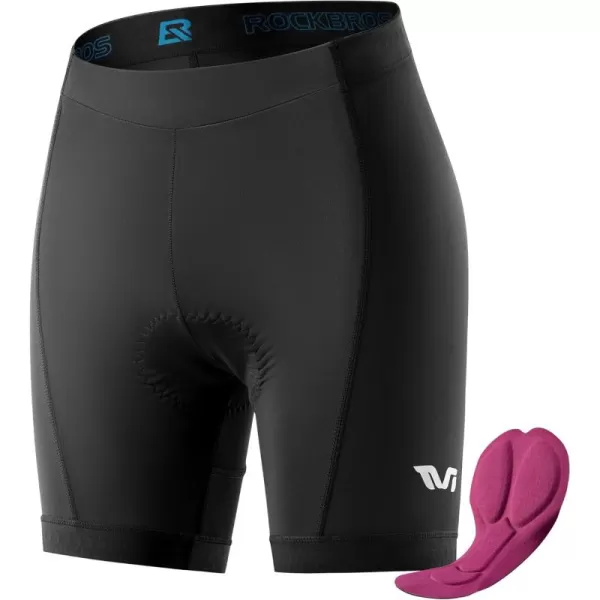 imageROCKBROS Bike Shorts for Women Padded Bike Shorts Womens Cycling Shorts 4D Breathable Pad Mountain Road Bike Tights