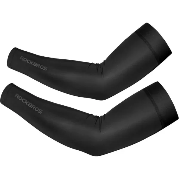 imageROCKBROS Cooling Arm Sleeves for Men Women UPF 50 Sun Protection Sleeves Tattoo Cover Sports Sleeves for RunningBlack