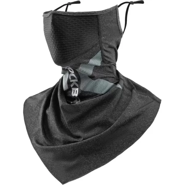 imageROCKBROS Cooling Neck Gaiter with Ear Loops Summer Face Coverings for Men Women Cycling Fishing MaskGrey