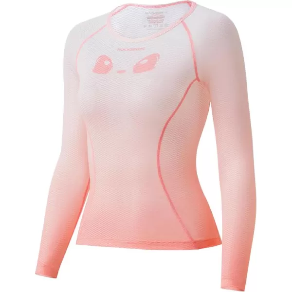 imageROCKBROS Cycling Base Layer Women Quick Dry Long Sleeve Cycling Jersey Compression Mesh Undershirt Breathable Biker ShirtsPink