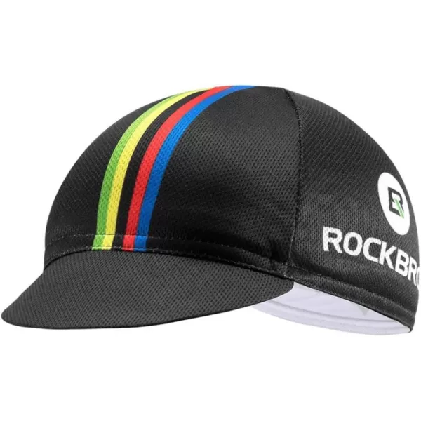 imageROCKBROS Cycling Cap Sun Visor Ployester Breathable Hat for Men Women Motorcycle Caps Road Mountain BikeRainbow Black