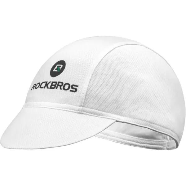 imageROCKBROS Cycling Cap Sun Visor Ployester Breathable Hat for Men Women Motorcycle Caps Road Mountain BikeWhite Black