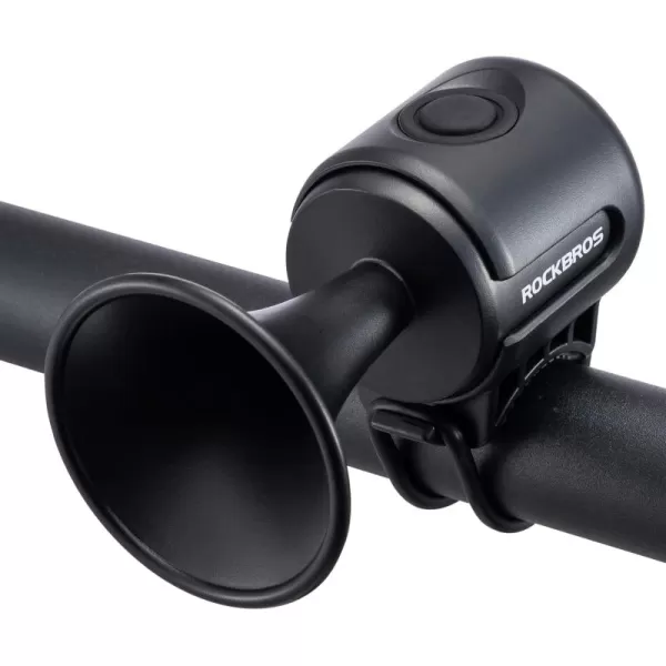 imageROCKBROS Electric Bike Horn 120dB Adults Kids Bike Horn Alarm IPX4 Waterproof Electronic Bicycle Horns for Handlebars Ebike Scooter HornBlack