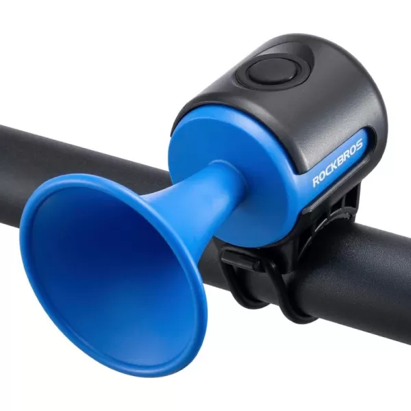 imageROCKBROS Electric Bike Horn 120dB Adults Kids Bike Horn Alarm IPX4 Waterproof Electronic Bicycle Horns for Handlebars Ebike Scooter HornBlue