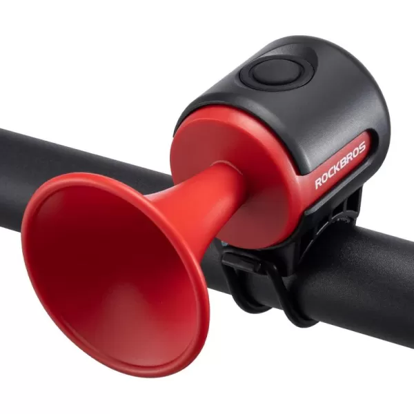 imageROCKBROS Electric Bike Horn 120dB Adults Kids Bike Horn Alarm IPX4 Waterproof Electronic Bicycle Horns for Handlebars Ebike Scooter HornRed