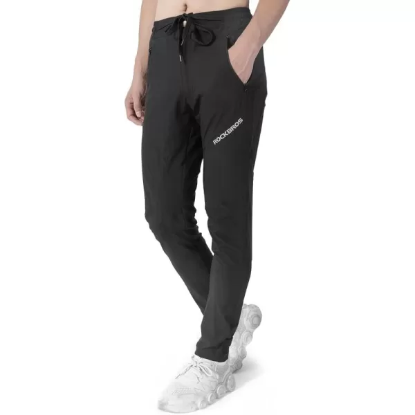 imageROCKBROS Mens Cycling Pants Mountain Bike Pants QuickDry Biking Pants for Running Hiking Outdoor SportsBlack