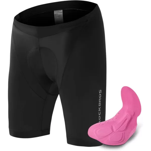 imageROCKBROS Padded Bike Shorts Women Cycling Shorts with 3D Padding Road Mountain Spin Bike Shorts for Outdoor Indoor CyclingBlack