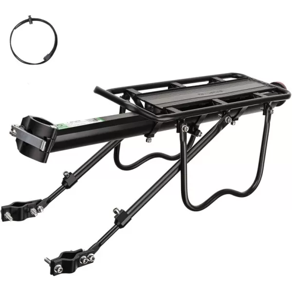 imageROCKBROS Rear Bike Rack Bike Cargo Rack Adjustable Bicycle Luggage Carrier Rack Rear Quick Release Mountain Bike Pannier Rack with Elastic Band and Reflector Most 165 lbs Capacity
