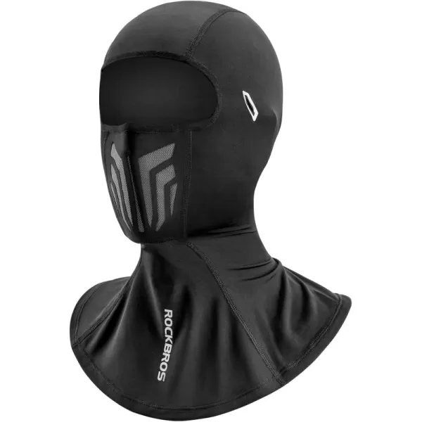 imageROCKBROS Summer Balaclava Cooling Face Mask Cover Ice Silk Neck Gaiter Hood for Men Women Cycling Motorcycling Running Climbing Black