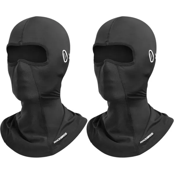 imageROCKBROS Summer Balaclava Face Mask Cooling Neck Gaiter Breathable Face Covering Motorcycle Cycling for Men WomenBlack 2 Packs