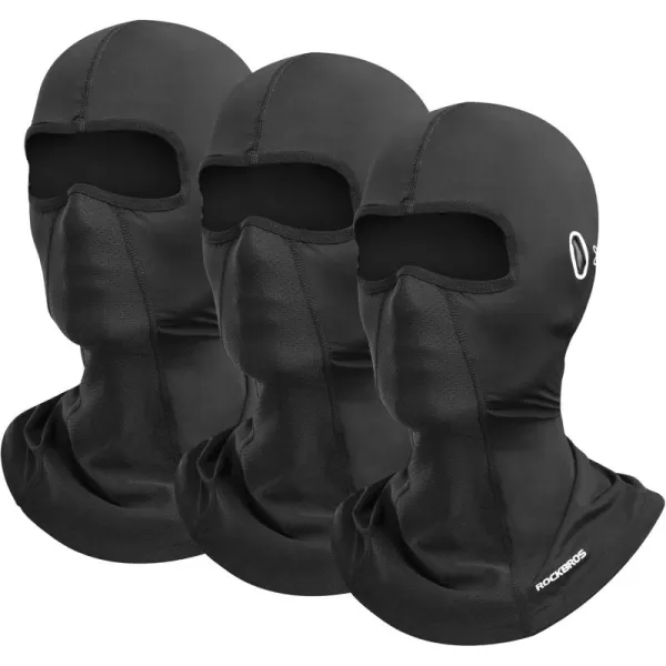 imageROCKBROS Summer Balaclava Face Mask Cooling Neck Gaiter Breathable Face Covering Motorcycle Cycling for Men WomenBlack 3 Packs