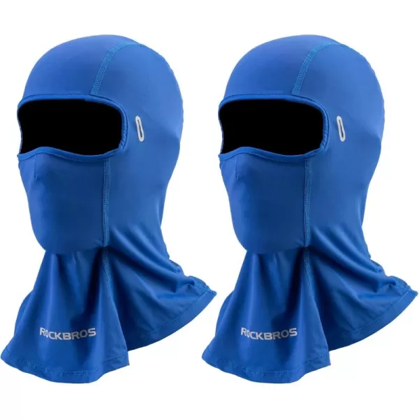 imageROCKBROS Summer Balaclava Face Mask Cooling Neck Gaiter Breathable Face Covering Motorcycle Cycling for Men WomenBlue 2 Packs