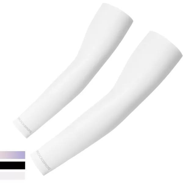 imageROCKBROS UV Sun Protection Arm Sleeves Compression Arm Sleeve UV Arm Sleeves Men Women Youth Kids Basketball Shooting SleevesWhite