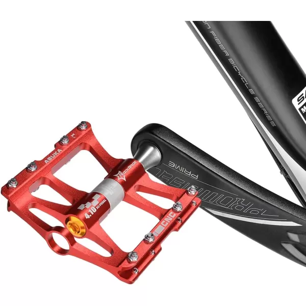 imageROCKBROS 4 Bearings Mountain Bike Pedals MTB Padals Platform Flat Bike Pedals Aluminum Alloy 916quotRed