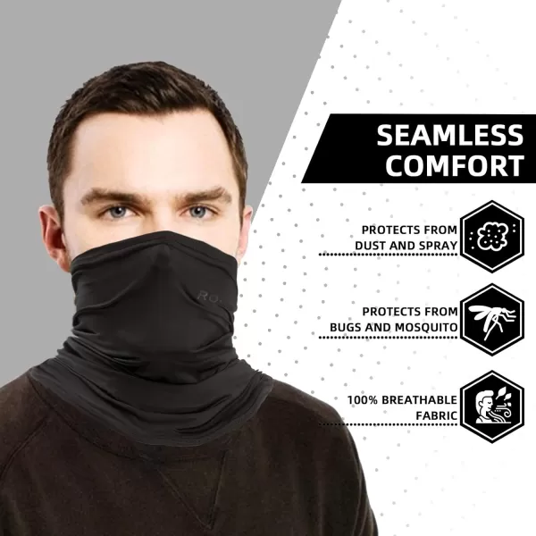 imageROCKBROS Cooling Neck Gaiter Bandana Face Mask for Men Neck Gaiters Summer Half Face Scarf Cover Sun UV ProtectionBlack