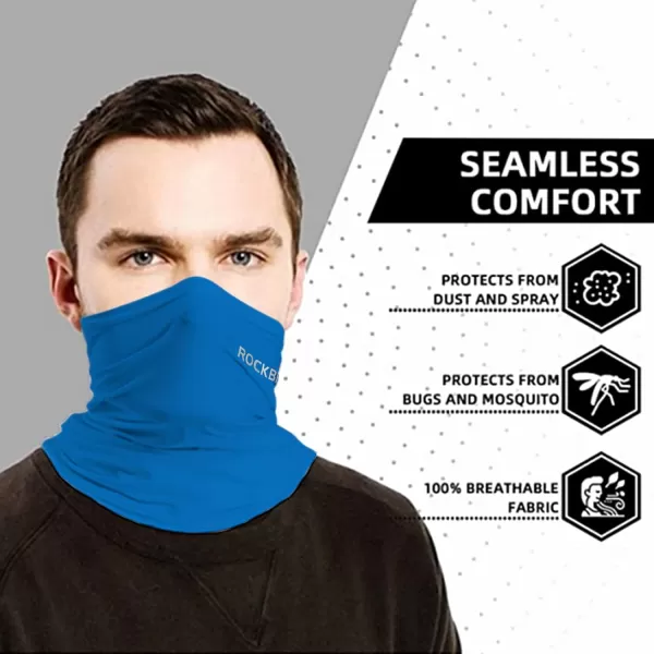 imageROCKBROS Cooling Neck Gaiter Bandana Face Mask for Men Neck Gaiters Summer Half Face Scarf Cover Sun UV ProtectionBlue