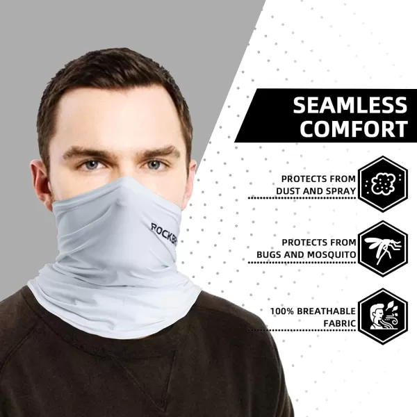 imageROCKBROS Cooling Neck Gaiter Bandana Face Mask for Men Neck Gaiters Summer Half Face Scarf Cover Sun UV ProtectionWhite
