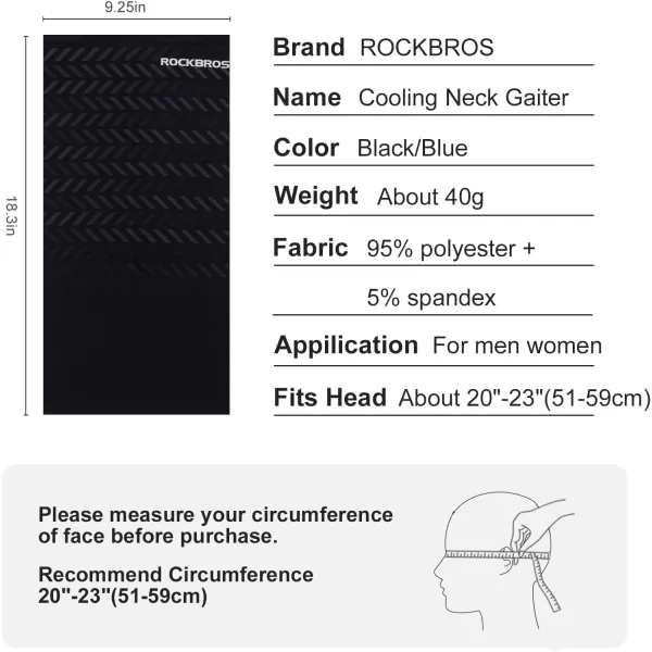 imageROCKBROS Cooling Neck Gaiter Face Mask Fishing Scarf Face Cover for Men WomenBlack 1