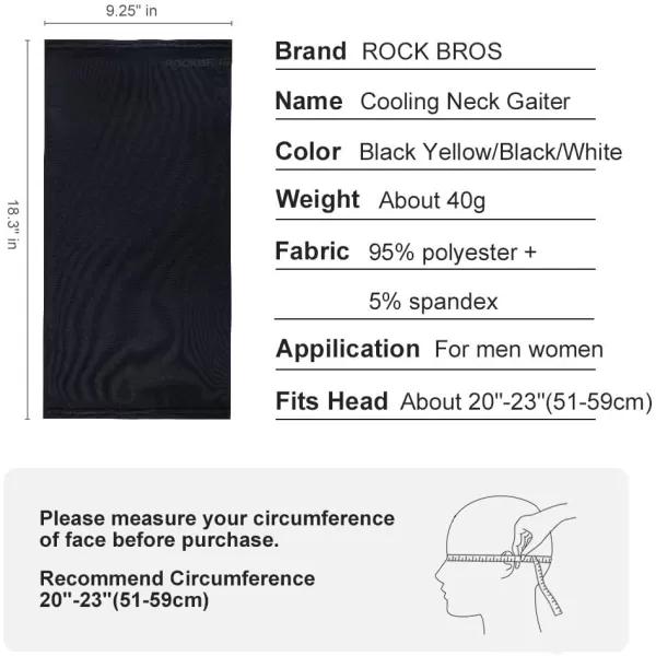 imageROCKBROS Cooling Neck Gaiter Face Mask Fishing Scarf Face Cover for Men WomenBlack