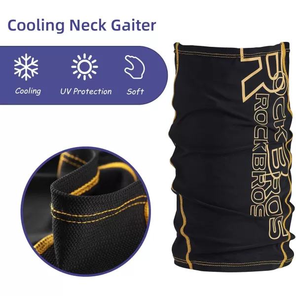 imageROCKBROS Cooling Neck Gaiter Face Mask Fishing Scarf Face Cover for Men WomenBlack Yellow 1
