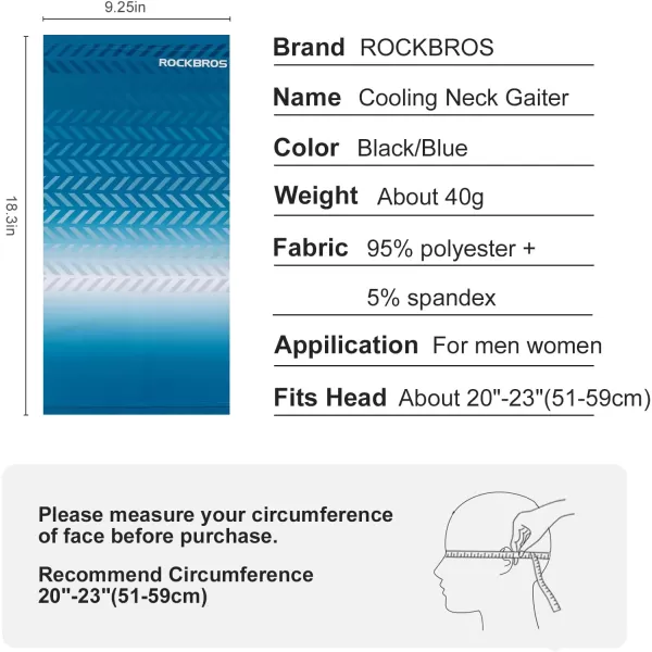 imageROCKBROS Cooling Neck Gaiter Face Mask Fishing Scarf Face Cover for Men WomenBlue 2