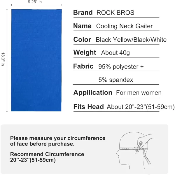 imageROCKBROS Cooling Neck Gaiter Face Mask Fishing Scarf Face Cover for Men WomenBlue