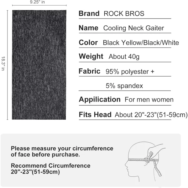 imageROCKBROS Cooling Neck Gaiter Face Mask Fishing Scarf Face Cover for Men WomenGrey