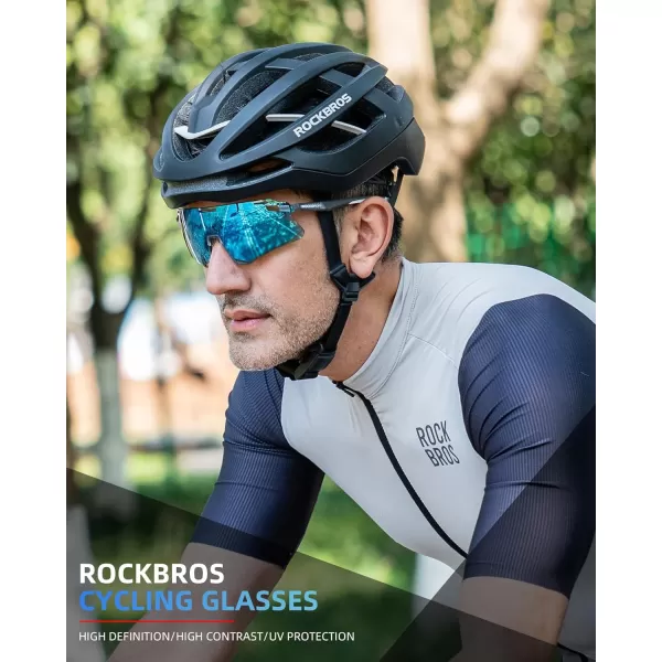 imageROCKBROS Cycling Glasses For Men UV Protection Bike Glasses For Men Cycling Sunglasses Sports Glasses for Running MTBBlue